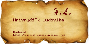 Hrivnyák Ludovika névjegykártya